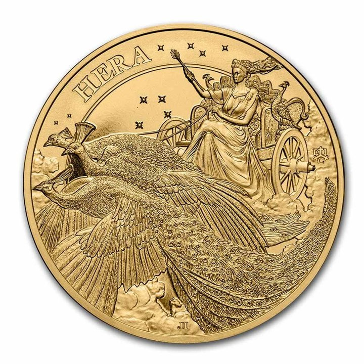 St Helena: Goddess - Hera and the Peacock 1 uncja Złota 2022