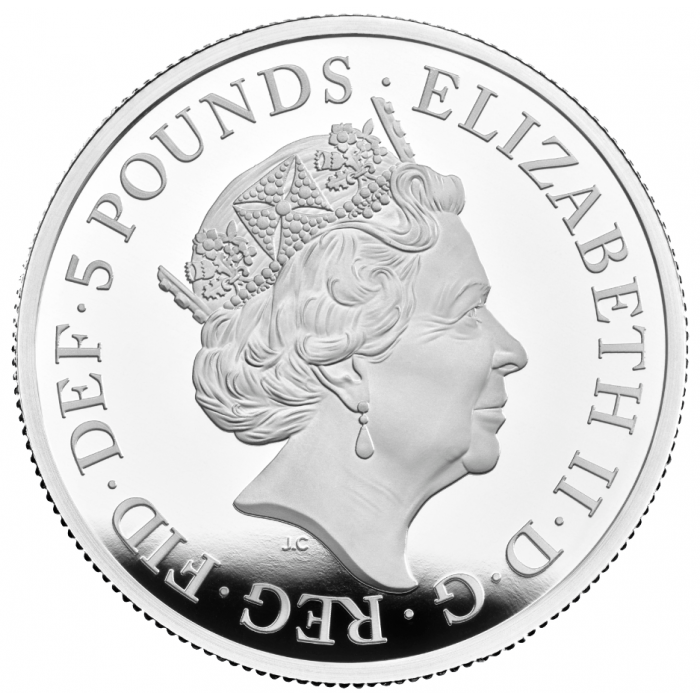 The Royal Tudor Beasts: The Yale of Beaufort 2 uncje Srebra 2023 Proof