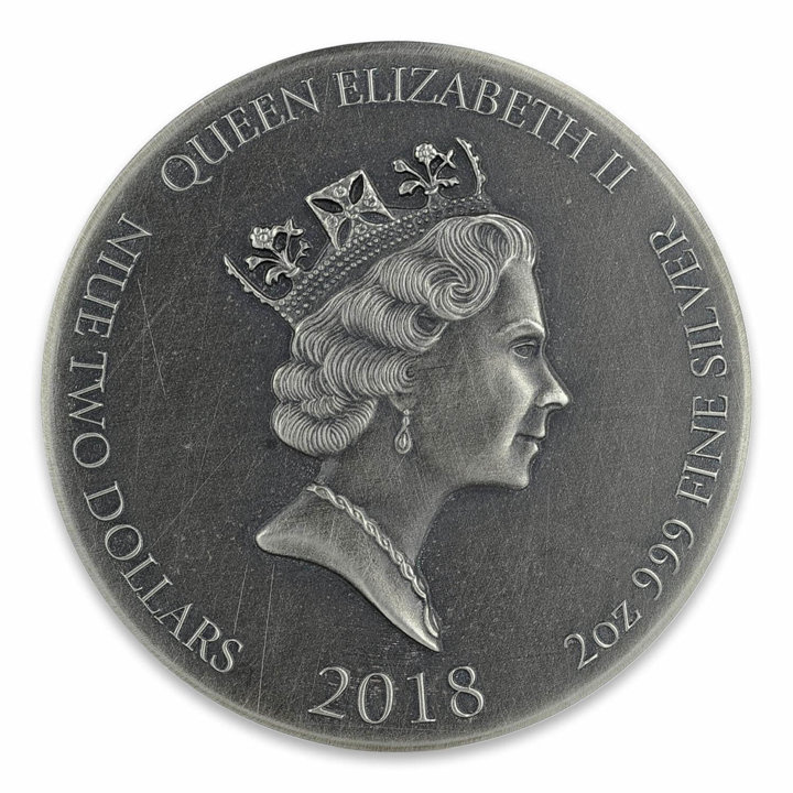 Niue: Biblical - Jesus Scourged 2 uncje Srebra 2018 Proof Antiqued Coin