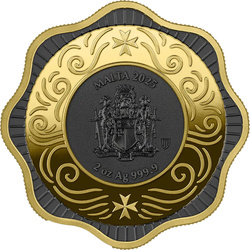 Malta: Maltese Ox pozłacany 2 uncje Srebra 2025 High Relief
