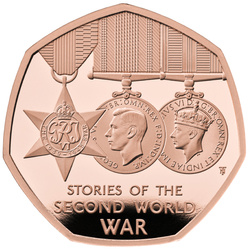 Stories of The Second World War 50p Złoto 2025 Proof