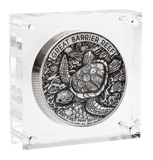 Wielka Rafa Koralowa 2000 gramów Srebra 2021 Antiqued High Relief