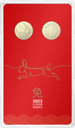Zestaw 2 monet Lunar: Rok Królika 2023