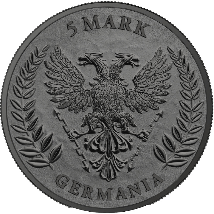 Germania 1 uncja kolorowana Srebra 2025 (Black Silver) WMF Edition
