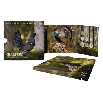 Polskie Monety Obiegowe "Głuszec"- zestaw monet 1 gr - 5 zł 2008