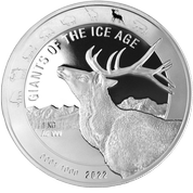 Ghana: Giants of the Ice Age - Renifer 1000 g Srebra 2022 BEZ CERTYFIKATU