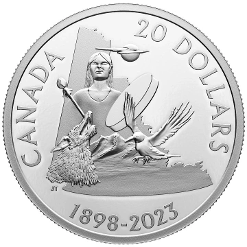 Canada: 125th Anniversary of Yukon $20 Srebro 2023 Proof 