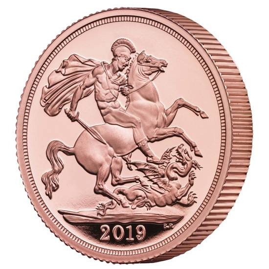 Wielka Brytania: Złoty Suweren Elżbieta II 2019 Proof Piedfort