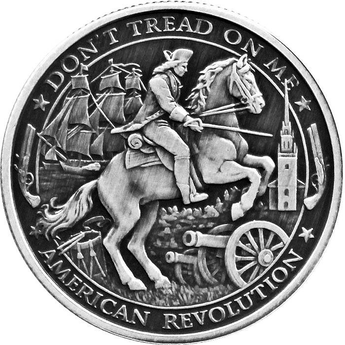 Patriot: American Revolution 1 uncja Srebra 2019 Antiqued Round Coin
