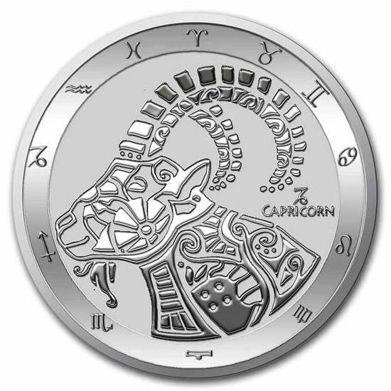 Tokelau: Zodiac Series - Koziorożec 1 uncja Srebra 2022 Slab