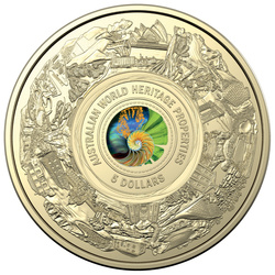 Australian World Heritage Properties kolorowany $5 Brąz Aluminiowy 2023 Frosted Coin