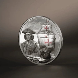 Cook Islands: Legends of the Seas – Santa Maria kolorowany 1 uncja Srebra 2026 Proof