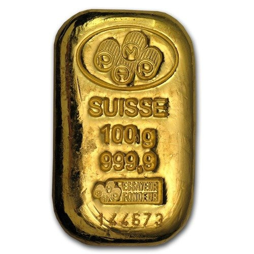 100 gramów Sztabka Złota LBMA GD Refiner Odlewana