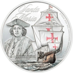 Cook Islands: Legends of the Seas – Santa Maria kolorowany 1 uncja Srebra 2026 Proof
