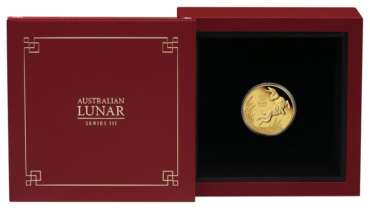 Perth Mint: Lunar III - Rok Królika 1/10 uncji Złota 2023 Proof