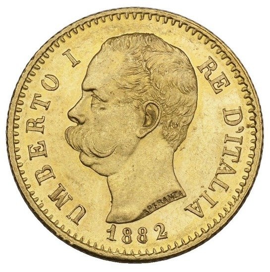 Włochy, 20 Lirów Umberto I 1882 Stan: 2