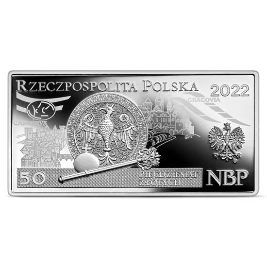 Polskie banknoty obiegowe - zestaw srebrnych monet 10 - 500 zł 2022 Proof
