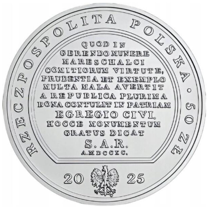 Skarby sztuki medalierskiej - Stanisław Małachowski 50 zł Srebro 2025 High Relief