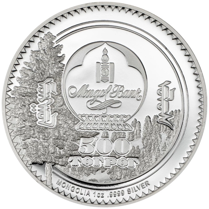 Mongolia: Woodland Spirits - Otter kolorowany 1 uncja Srebra 2025 Proof 