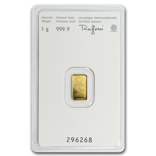 Sztabka Złota 1 gram Uszkodzony CertiPack