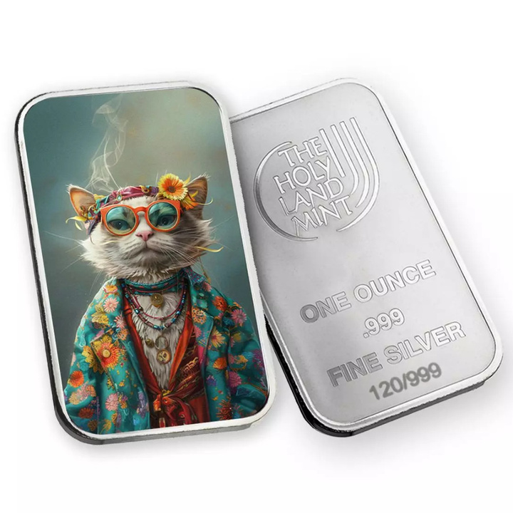 Sztabka The Holy Land Mint - Human Cats - Harmony kolorowana 1 uncja Srebra 2025