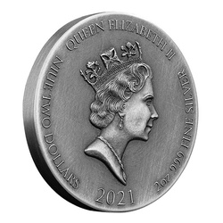 Niue: Biblical - Jesus Delivered To Be Crucified 2 uncje Srebra 2021 Proof Antiqued Coin 