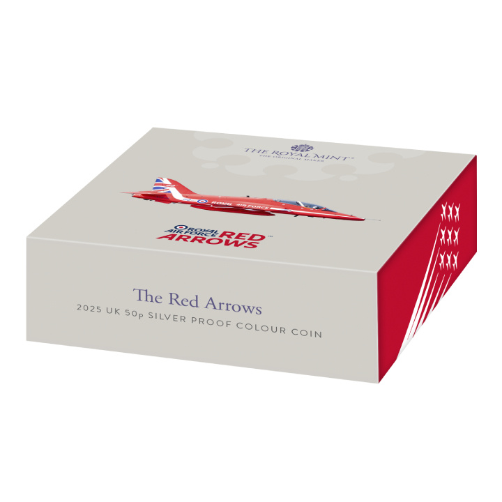 The Red Arrows kolorowany 50p Srebro 2025 Proof