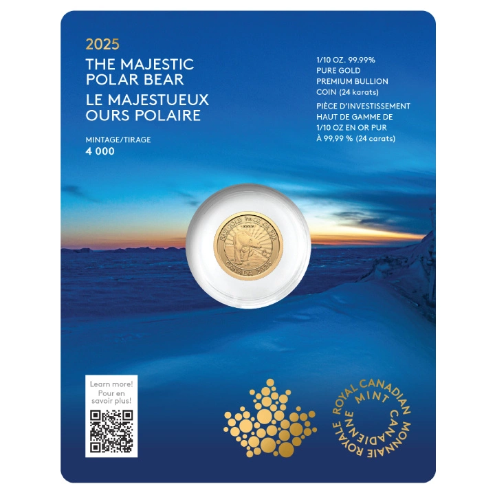 Canada: The Majestic Polar Bear 1/10 uncji Złota 2025