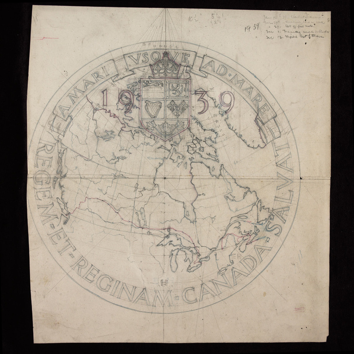 Canada: Emanuel Hahn's Original Sketch - Royal Visit $50 Srebro 2025 Antiqued Coin