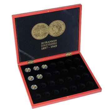 Leuchtturm - Etui na 28 złotych monet typu 20 Franków Szwajcarskich Vreneli 1897 -1949