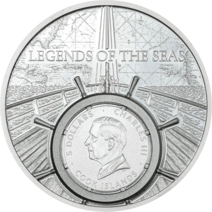 Cook Islands: Legends of the Seas – Santa Maria kolorowany 1 uncja Srebra 2026 Proof