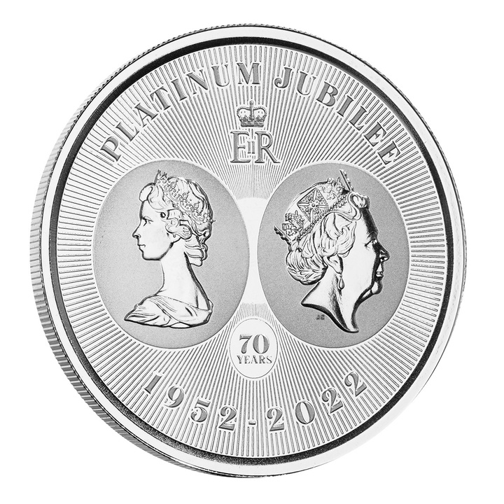 Cayman Islands: The Queen's Platinum Jubilee 1 uncja Srebra 2022 Prooflike