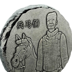 Fiji: Terracotta Warriors 5 uncji Srebra 2019 Antiqued Coin 