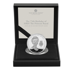 The 75th Birthday of HRH The Princess Royal £5 Srebro 2025 Proof 