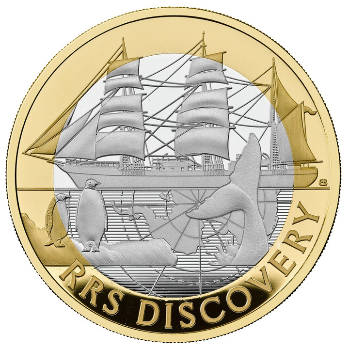 RRS Discovery £2 pozłacany Srebro 2025 Proof