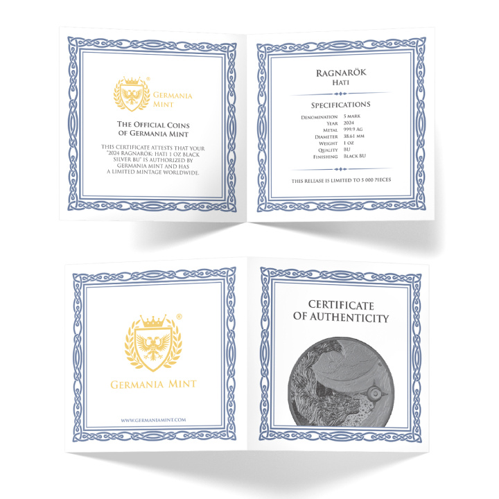 Ragnarök: Hati 1 uncja Srebra 2024 (Black Silver)