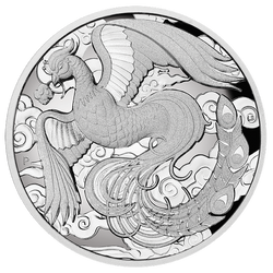 Chinese Myths and Legends: Phoenix 2 uncje Srebra 2022 Proof High Relief