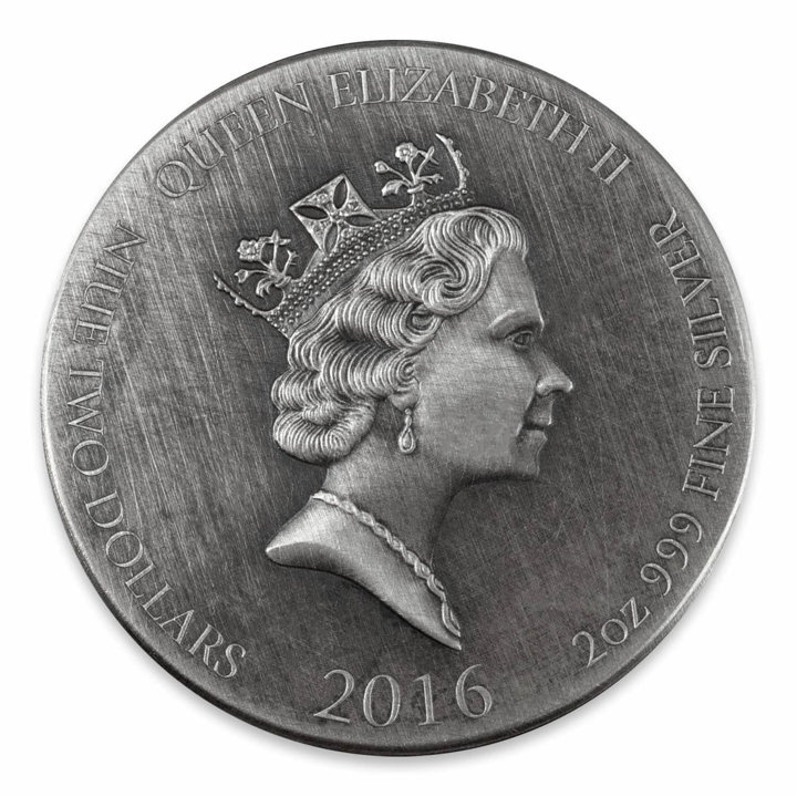 Niue: Vikings - Thor 2 uncje Srebra 2016 Proof Antiqued Coin