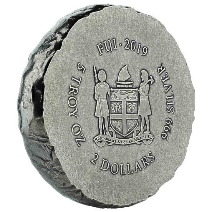 Fiji: Terracotta Warriors 5 uncji Srebra 2019 Antiqued Coin