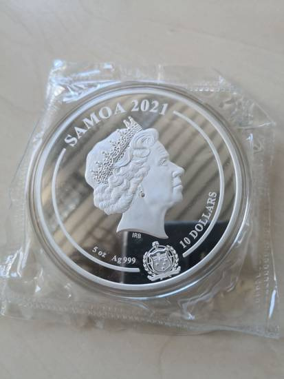 Samoa: Kalendarz Azteków 5 uncji Srebra 2021 Prooflike