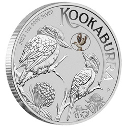 Kookaburra with Kookaburra kolorowany 1 uncja Srebra 2023 Privy Mark (Sydney Money Expo Anda Special)