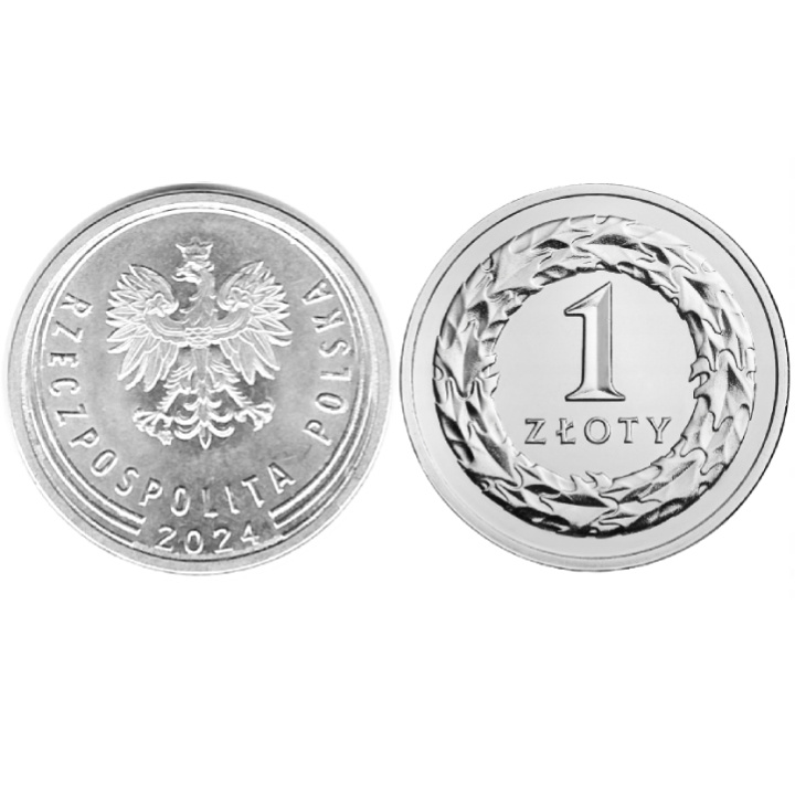 Narodowy Bank Polski: 1 złoty Worek Menniczy (100 sztuk) z 2024 UNC