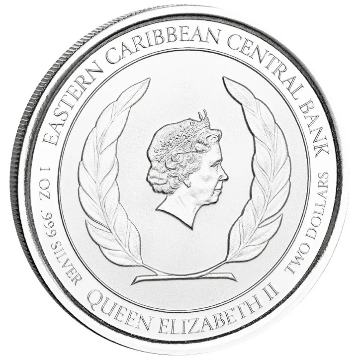 St. Kitts & Nevis: Underwater Surfer 1 uncja Srebra 2022