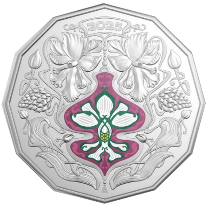 Christmas Decoration - Festive Floral kolorowany 50c Miedzionikiel 2026