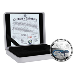St. Lucia "Whiptail Lizard" kolorowany 1 uncja Srebra 2020 Proof