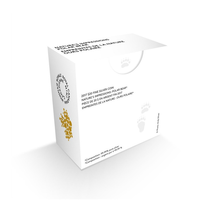 Nature's Impressions: Niedźwiedź Polarny 1 uncja Srebra 2017 Proof