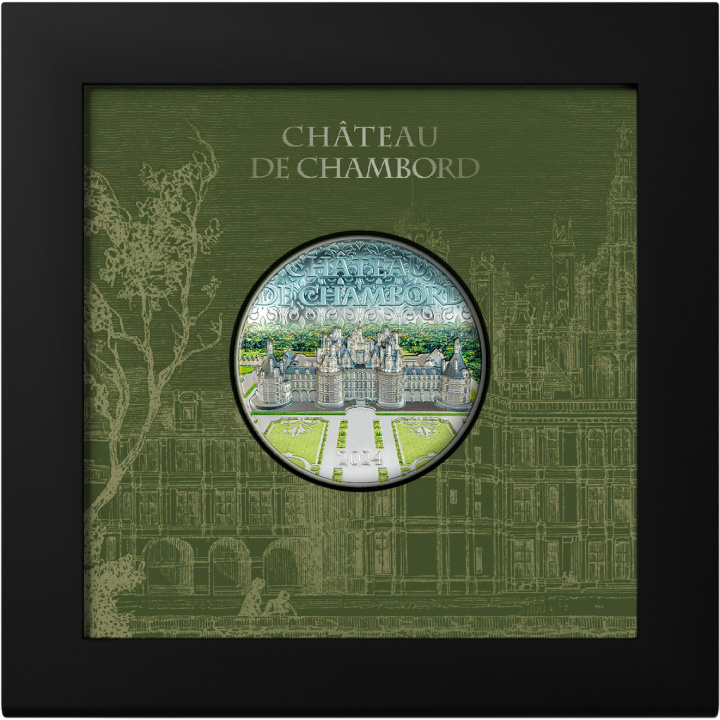 Cook Islands: Château de Chambord kolorowany 2 uncje Srebra 2024 Proof Ultra High Relief