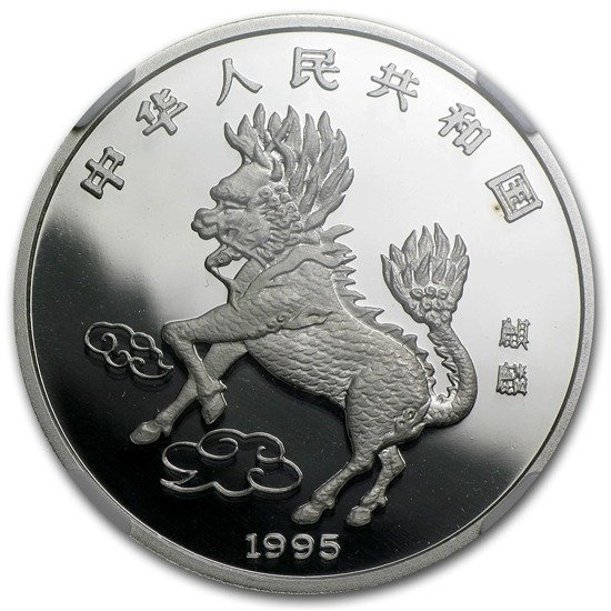 Jednorożec 1 uncja Srebra 1995 Proof