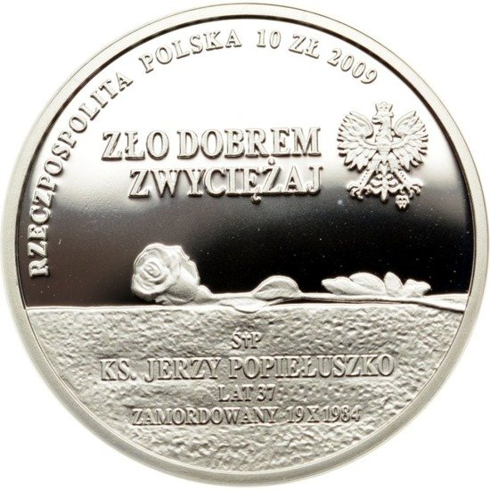 25 rocznica męczeńskiej śmierci księdza Jerzego Popiełuszki moneta 2009