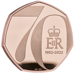 The Platinum Jubilee of Her Majesty The Queen Złoto 50p 2022 Proof 